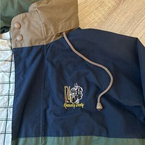 Vintage Kentucky derby color block windbreaker